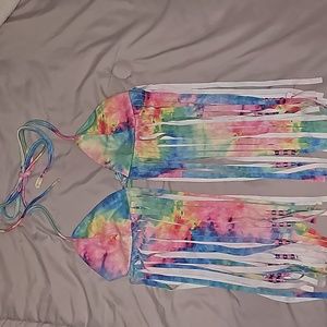 Fringe Tye-Dye Halter Top